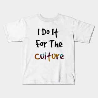 I Do It For The Culture - Blue Ankara Print Kids T-Shirt